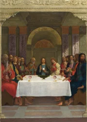 Instytucja Eucharystii, ok. 1490 (tempera na panelu)